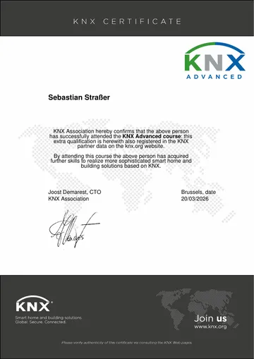 Zertifikat: KNX Advanced